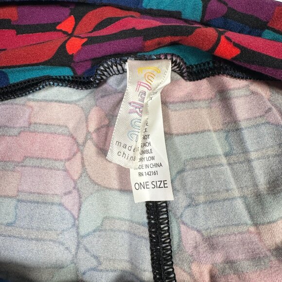 LuLaRoe Black Blue Red Purple Chain Links Ovals 90's Y2K Leggings One Size OS - Picture 3 of 6